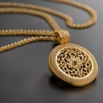 gold necklace with small pendant