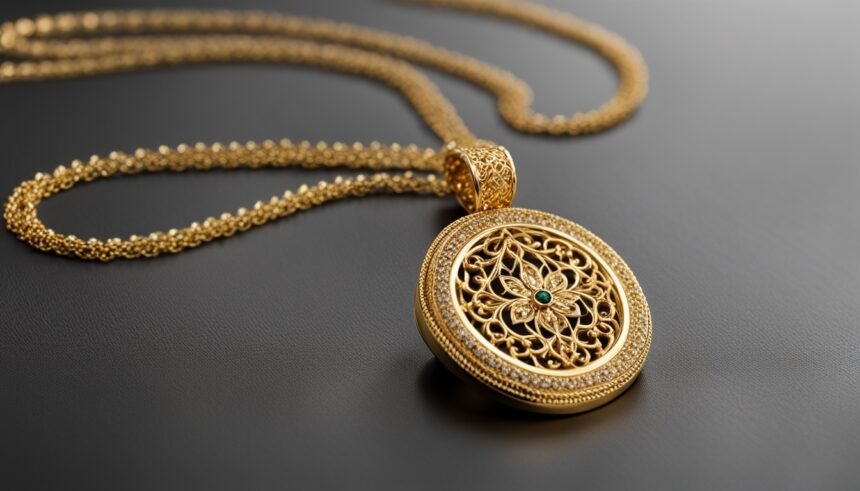 gold necklace with small pendant